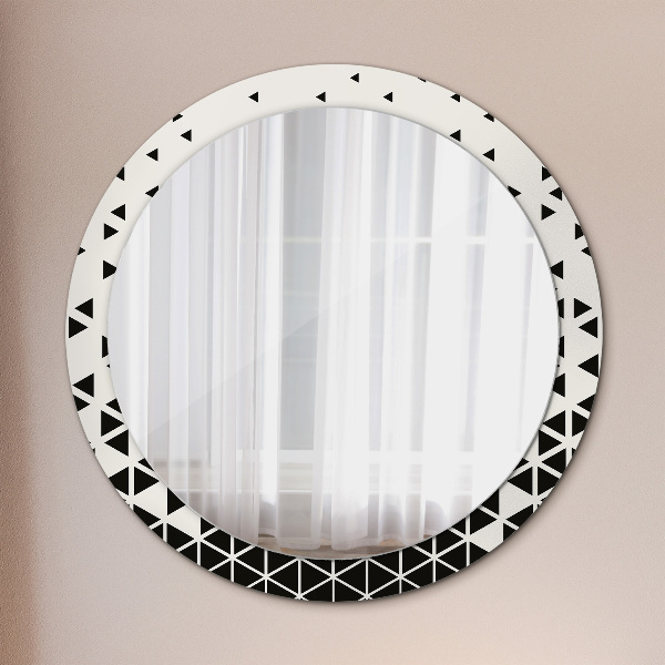 Round printed mirror Abstract geometric