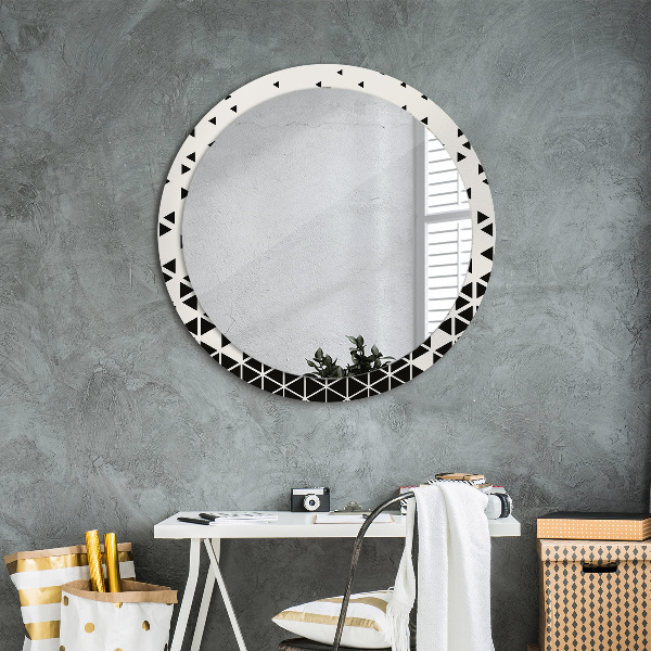 Round printed mirror Abstract geometric
