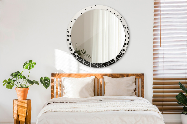 Round printed mirror Abstract geometric