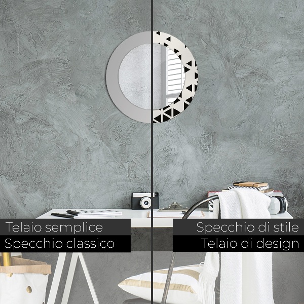 Round printed mirror Abstract geometric