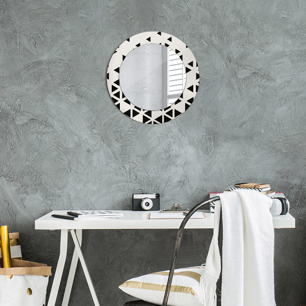 Round printed mirror Abstract geometric