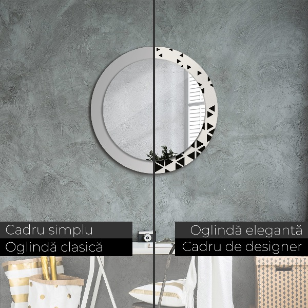 Round printed mirror Abstract geometric