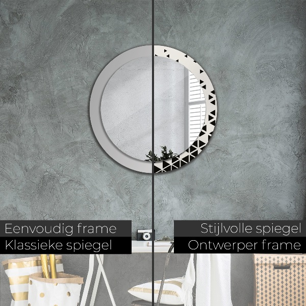 Round printed mirror Abstract geometric