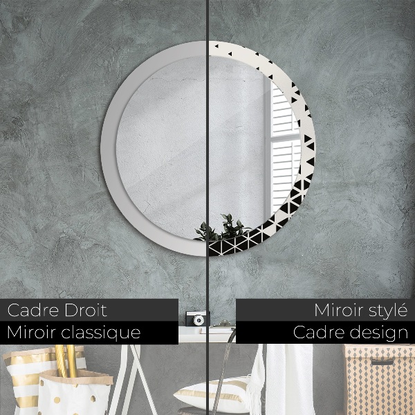 Round printed mirror Abstract geometric