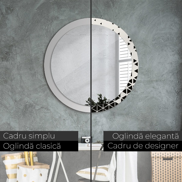 Round printed mirror Abstract geometric