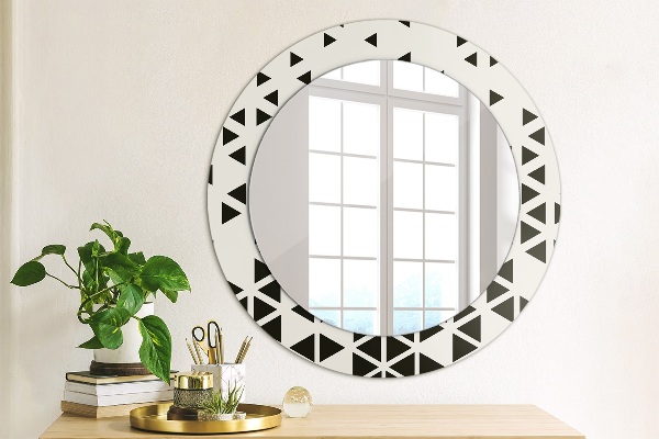 Round printed mirror Abstract geometric