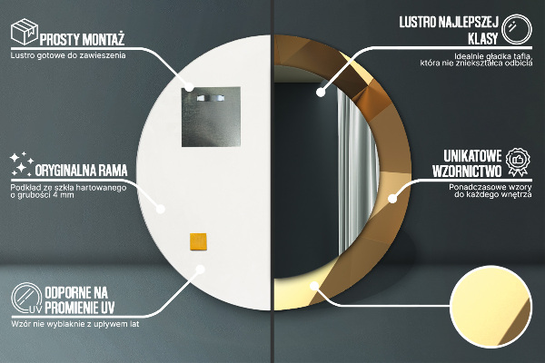 Circle decorative mirror Gold abstraction