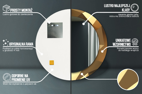 Circle decorative mirror Gold abstraction