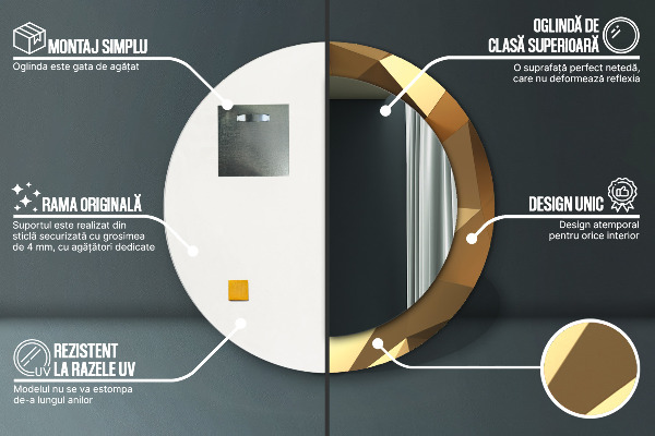 Circle decorative mirror Gold abstraction