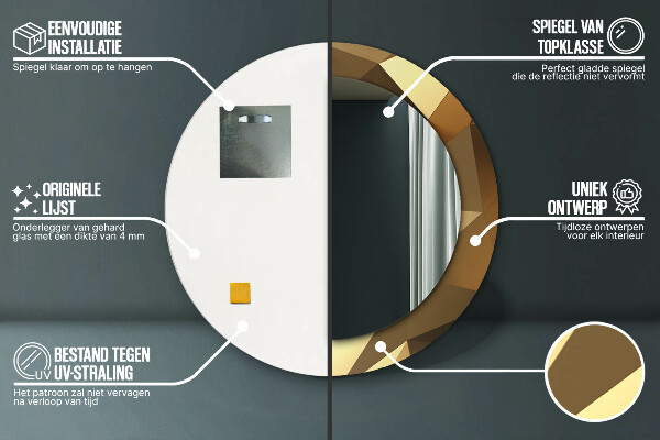 Circle decorative mirror Gold abstraction