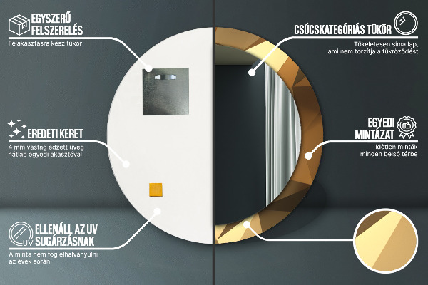 Circle decorative mirror Gold abstraction