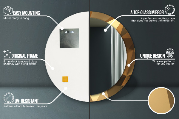 Circle decorative mirror Gold abstraction