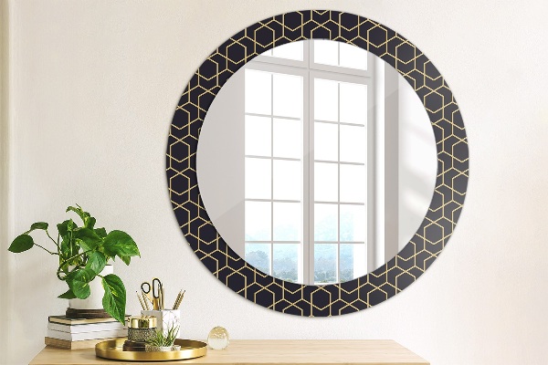 Round wall mirror design Abstract geometric