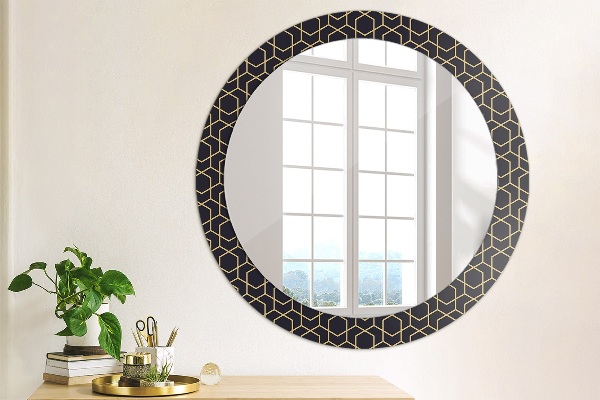 Round wall mirror design Abstract geometric