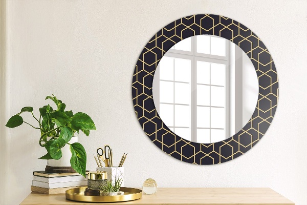 Round wall mirror design Abstract geometric