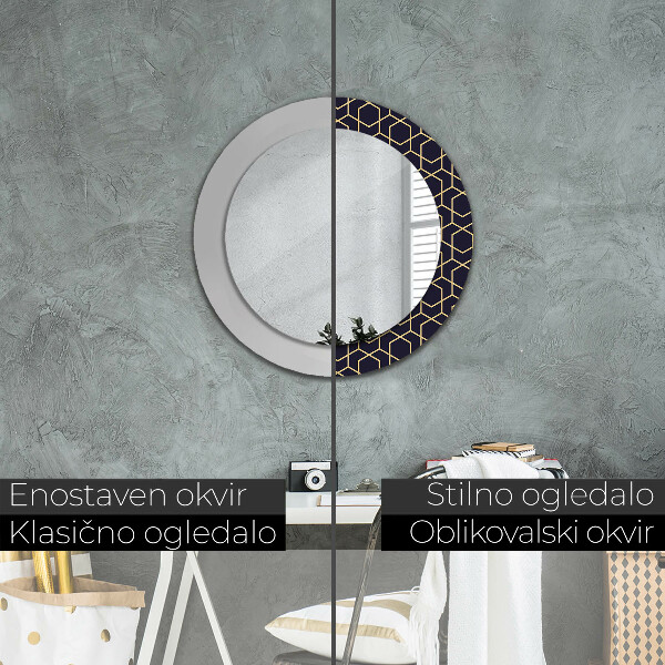 Round wall mirror design Abstract geometric
