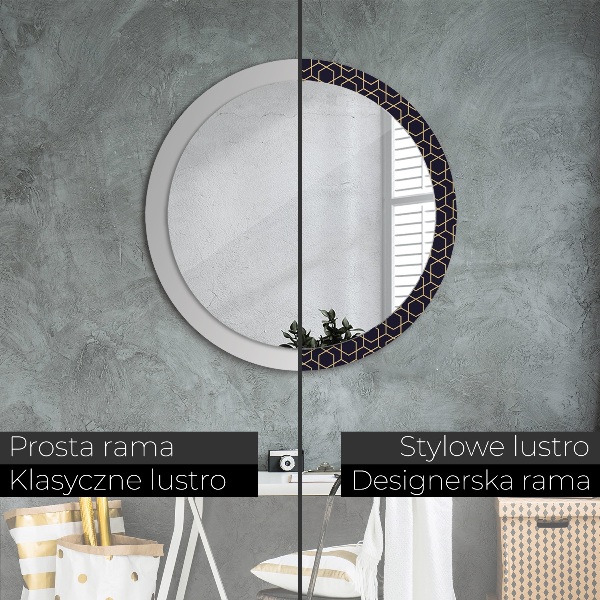 Round wall mirror design Abstract geometric
