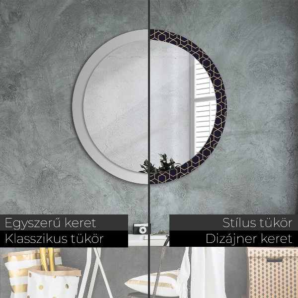Round wall mirror design Abstract geometric
