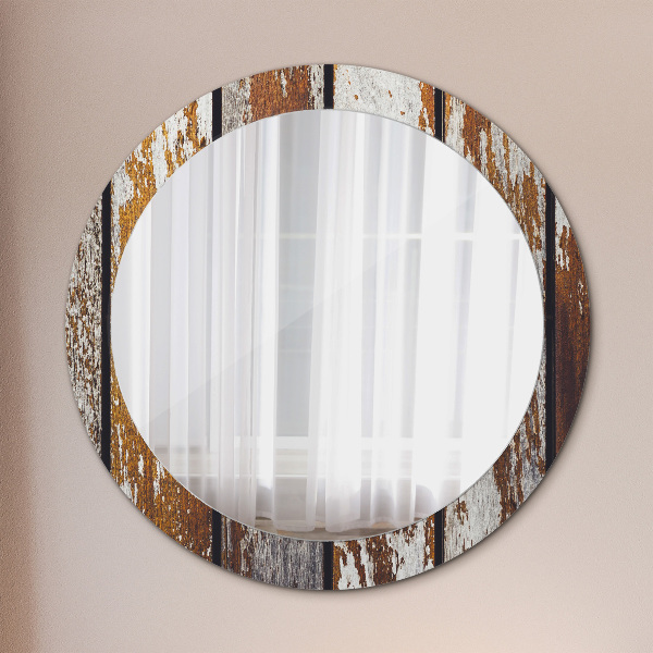 Round wall mirror design Vintage dark wood