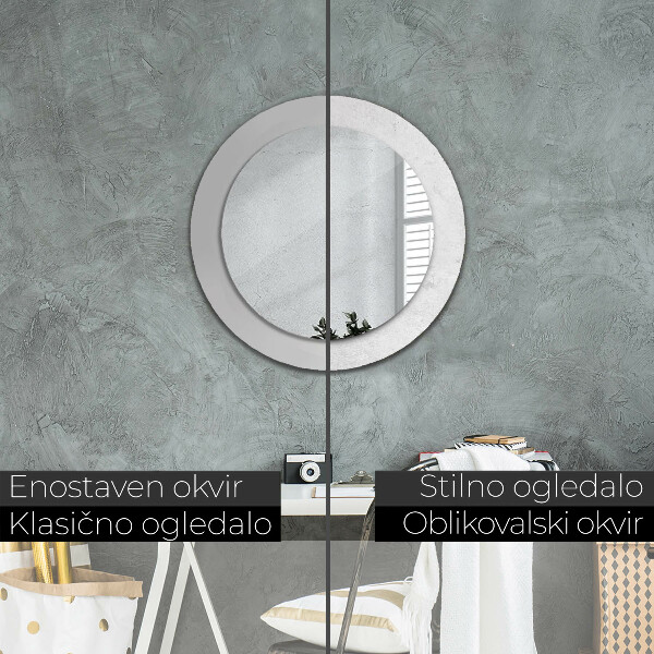 Round wall mirror design Concrete texture