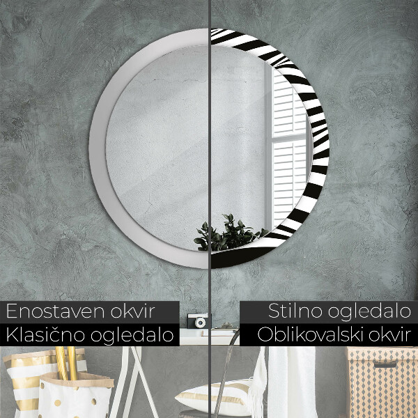 Round wall mirror design Abstract wave