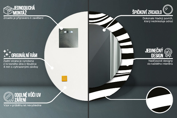 Round wall mirror design Abstract wave