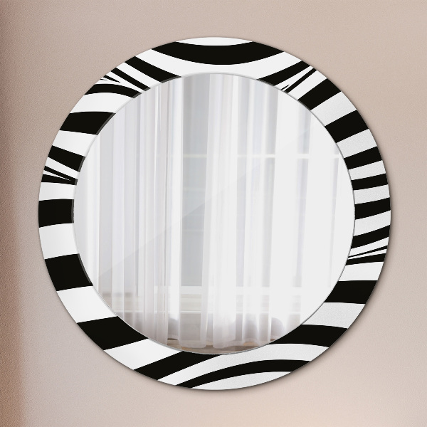 Round wall mirror design Abstract wave