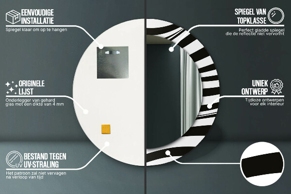 Round wall mirror design Abstract wave