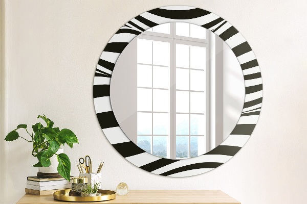 Round wall mirror design Abstract wave