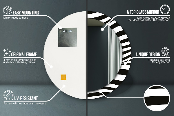 Round wall mirror design Abstract wave