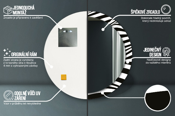 Round wall mirror design Abstract wave