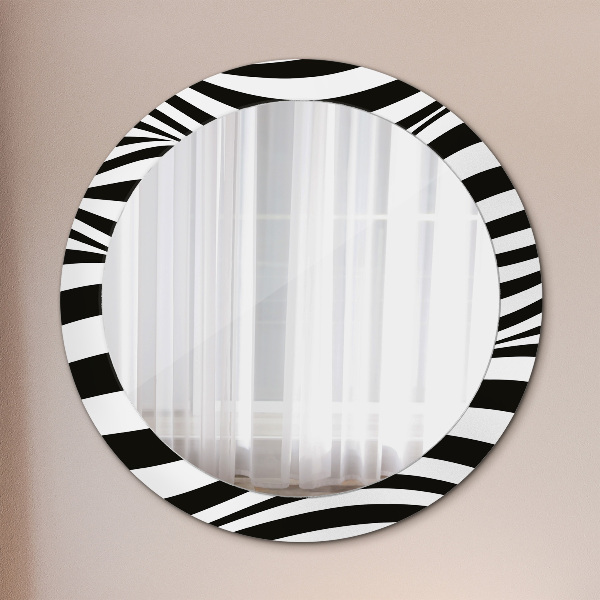 Round wall mirror design Abstract wave