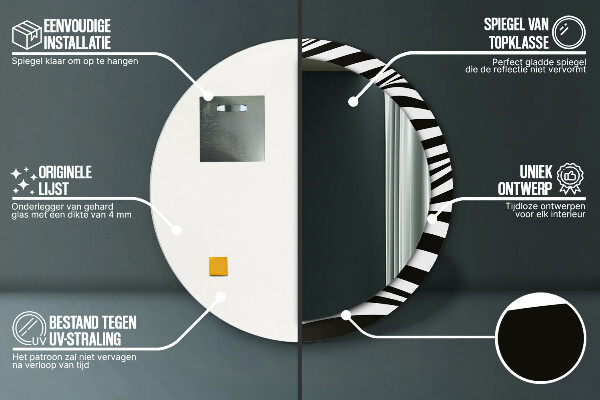 Round wall mirror design Abstract wave