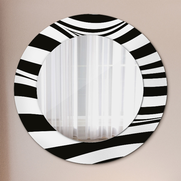 Round wall mirror design Abstract wave