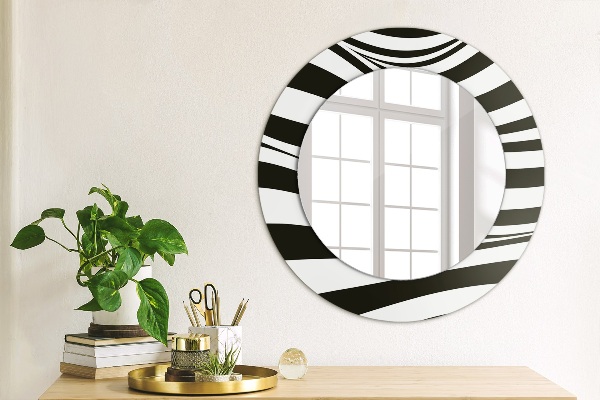 Round wall mirror design Abstract wave