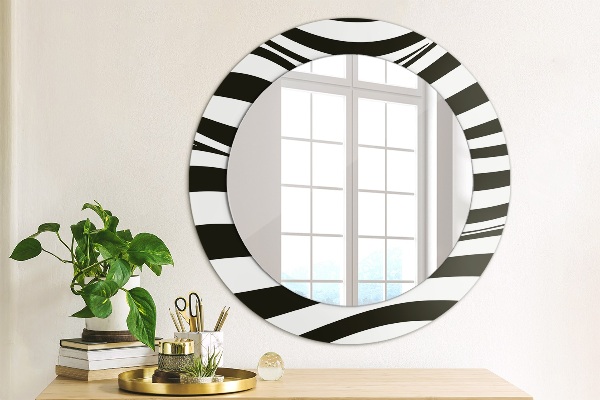 Round wall mirror design Abstract wave