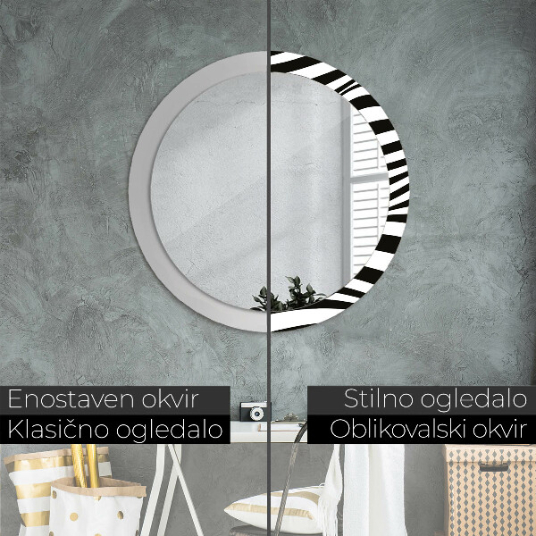 Round wall mirror design Abstract wave