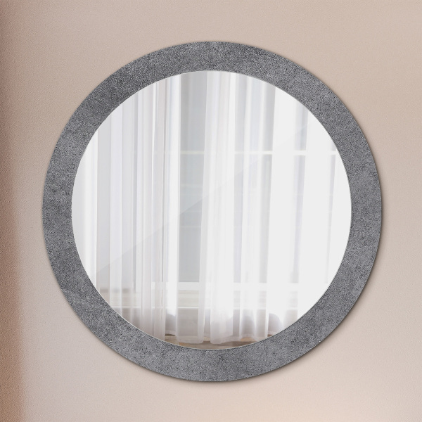 Round mirror frame with print Concrete texture