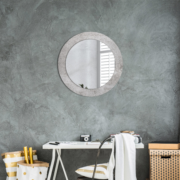 Round wall mirror decor Gray concrete