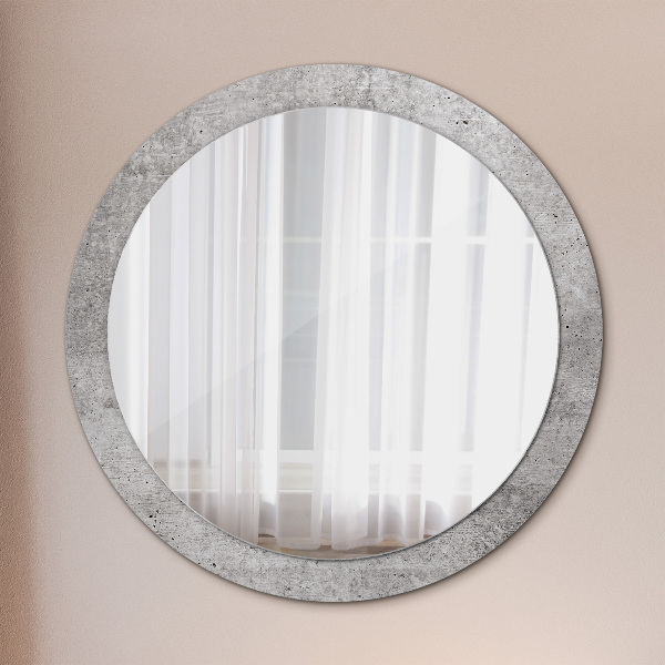Round wall mirror decor Gray concrete