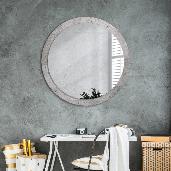 Round wall mirror decor Gray concrete