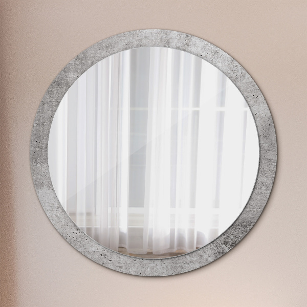 Round wall mirror decor Gray concrete