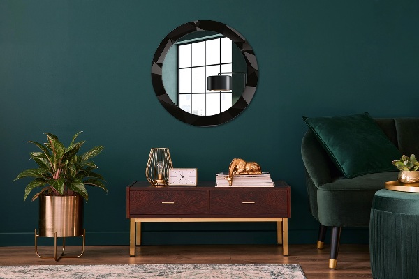 Ornate framed mirror Abstract black