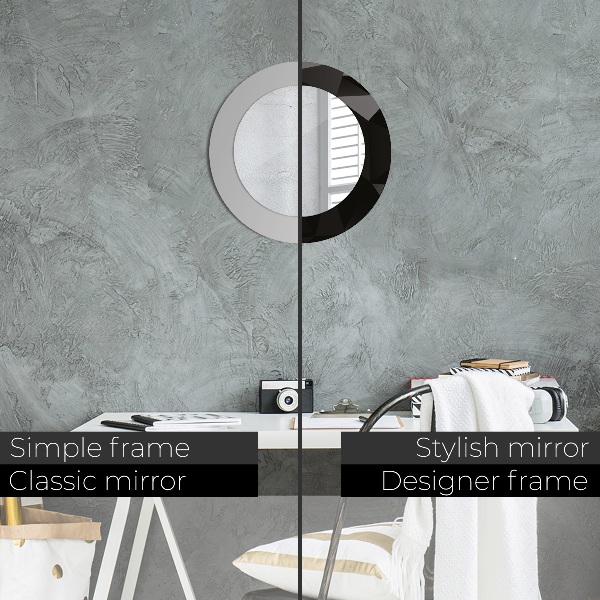 Ornate framed mirror Abstract black