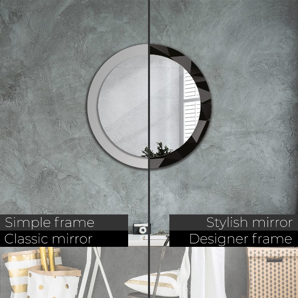 Ornate framed mirror Abstract black
