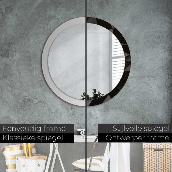 Ornate framed mirror Abstract black