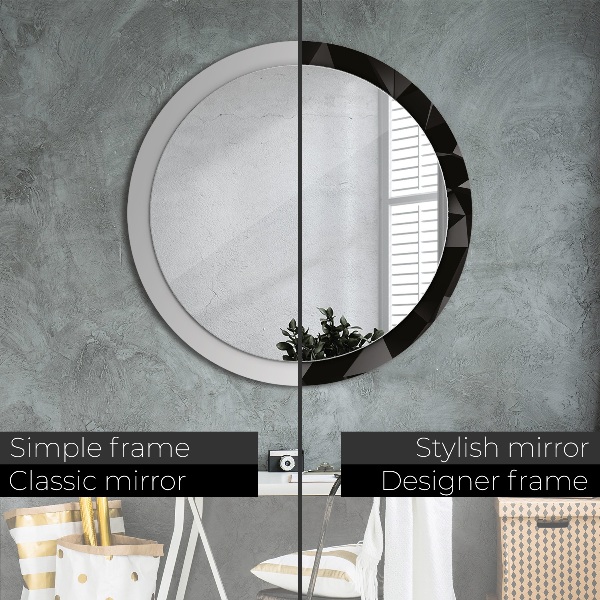 Ornate framed mirror Abstract black