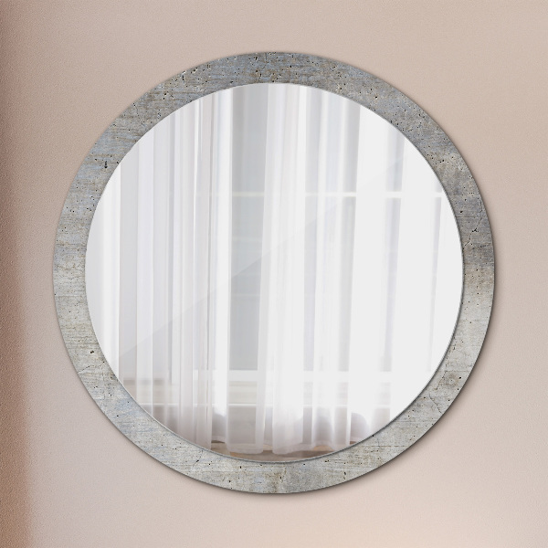 Round wall mirror decor Gray concrete