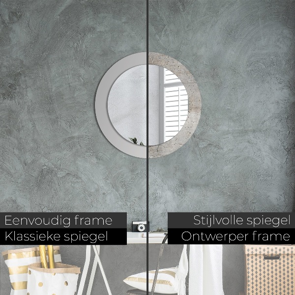 Round wall mirror decor Gray concrete