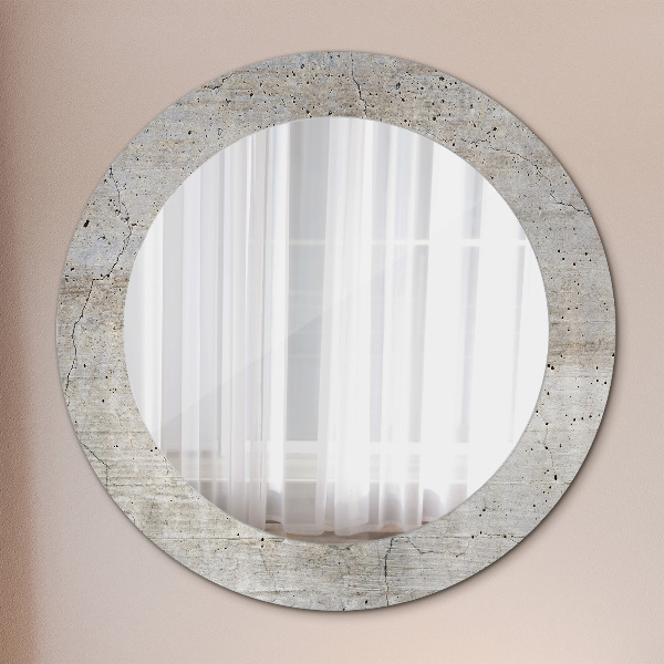 Round wall mirror decor Gray concrete